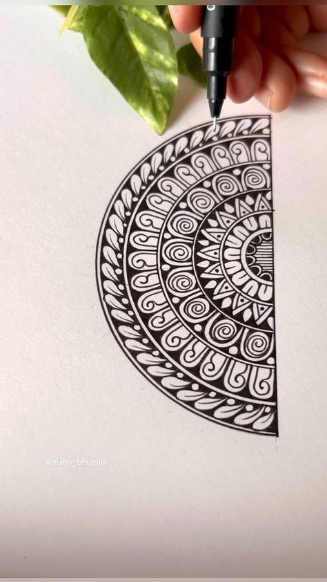 Mandala Art How To Start Mandala Art, How To Start Mandala Drawing, Easy Mandalas For Beginners, Mandala Designs For Beginners, Mandala Art Tutorial How To Draw, Mandela Designs Pattern, Mandala Videos Drawing, Beginners Mandala Art, मंडला आर्ट Drawing