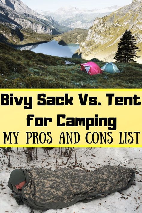 Recently, I’ve been throwing around the idea of switching from a tent to a bivy sack for my next bicycle tour. I grew up camping in tents but began experimenting with bivy sack camping last summer. Each sleep system has a number of benefits and drawbacks. I wrote this bivy sack vs tent pros and cons list to help me decide which is best for my purpose. Hopefully, it helps you as it has helped me #BivySack #Bivy #Bivvy #Tent #Camping #Outdoors #Prosandcons #Bicycletouring #Bikepacking #Backpacking Bivy Sack, One Man Tent, Bivy Tent, Pros And Cons List, Bicycle Touring, Bike Travel, My Purpose, Camping Tents, Lake Champlain