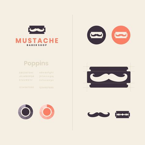 Mustache Logo, Logo Barber, Logo Combination, Beard Logo, Shop Logo, Branding, ? Logo, On Instagram, Instagram