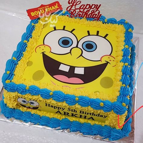 Spongebob Squarepants Party, Spongebob Cake, Cake Image, Edible Image Cake, Happy 5th Birthday, Cake Images, Edible Cake, Spongebob Squarepants, Famous Celebrities