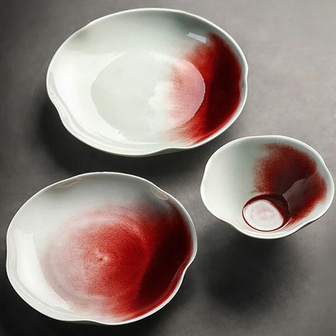 Handcrafted Ceramic Petal Plates and Bowls Japanese Artistry – TOUKOKU Handmade Ceramic Plates, Table Presentation, Japanese Dining, Design Japonais, Handmade Ceramics Plates, Cerámica Ideas, Kitchen Dining Living, Large Plates, Crackle Glaze