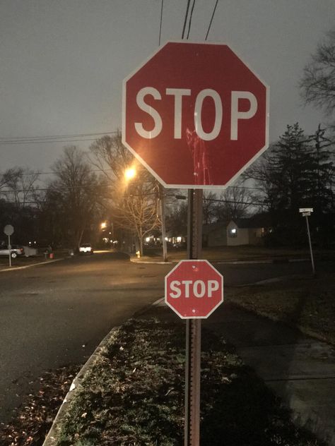 This mini stop sign attached to a stop sign. Stop Sign Painting Ideas Aesthetic, No Entry Sign Aesthetic, Stop Sign Aesthetic, Maisie Aesthetic, Biblical Relationship, Street Sign Decor, Sarcastic Wallpaper, Character Moodboard, Dorm Prints