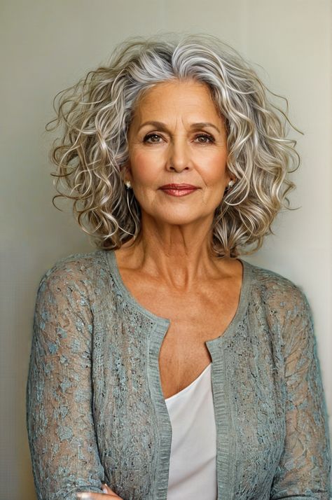 Discover 13 timeless long hairstyles for women entering their 60s, proving that age is just a number when it comes to fabulous hair. Curley's Hairstyles, Hair Styles For Grey Hair, Hair Color For 50 Year Old Women, Curly Hair Styles For Long Hair, Over 50 Curly Hairstyles, Hair Over 60 Aging Gracefully, Curly Hairstyles For Medium Hair, Long Hairstyles For Women, Long Hair Highlights