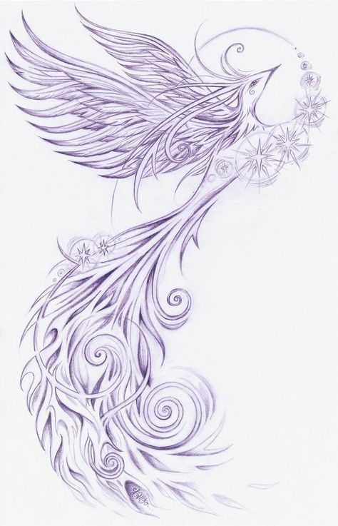 Phoenix Tattoo Sleeve, Tato Phoenix, Phoenix Drawing, Phoenix Tattoo Feminine, Small Phoenix Tattoos, Phoenix Bird Tattoos, Phoenix Tattoo Design, Thigh Tattoos Women, Phoenix Tattoo