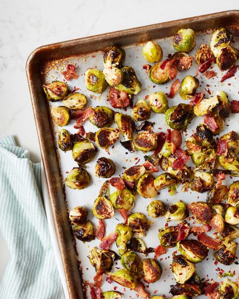 You Can Make The Cheesecake Factory's Crispy Brussels Sprouts at Home Now | Kitchn Cheesecake Factory Brussel Sprouts, Roasted Brussels Sprouts With Bacon, Crispy Brussels Sprouts, Sprouts Recipes, Roasted Sprouts, The Cheesecake Factory, Sprouts Recipe, Seasonal Cooking, Sprouts With Bacon