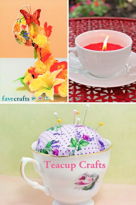 Teacup Crafts Ideas, Teacup Display Ideas, Teacup Crafts Diy, Teacup Display, Teacup Ideas, Diy Tea Bags, Paper Tea Cups, Teacup Candle, Everyday Crafts