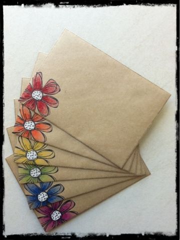 Envelope Art Easy, Envelope Art Drawing Easy, Creative Envelope Ideas, Envelope Art Drawing, Envelope Art Ideas, Painted Envelopes, Flower Envelope, Snail Mail Art, Mail Art Envelopes