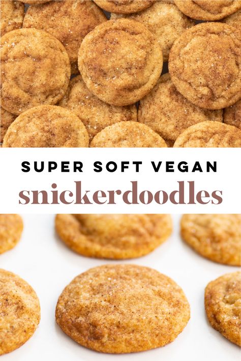 Vegan Snickerdoodle Cookies, Vegan Snickerdoodles, Vegan Baking Recipes, Vegan Cookies Recipes, Snickerdoodle Cookies, Snickerdoodle Cookie Recipes, Vegan Christmas, Vegan Treats, Vegan Dessert Recipes