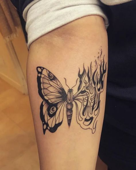 Burning Butterfly Tattoo, Burning Butterfly, Butterfly Tattoo, Flower Tattoo, Tattoos, Quick Saves