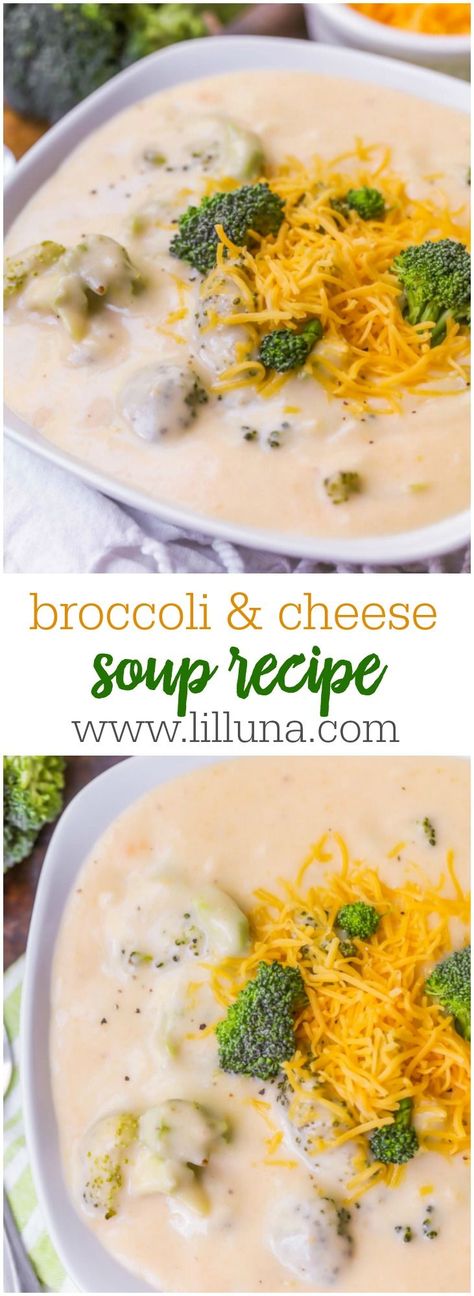 This Broccoli Cheddar Soup recipe tastes JUST like the broccoli cheese soup from Pacific Wharf Cafe at California Adventure! Loaded with broccoli and two different cheeses, this creamy and delicious soup is the ultimate comfort food, especially when served in a bread bowl! Flavorful Broccoli, Best Broccoli Cheese Soup, Cheddar Soup Recipe, Broccoli Cheddar Soup Recipe, Best Broccoli, Broccoli Cheese Soup Recipes, Cheese Soup Recipes, Broccoli Cheese Soup, Broccoli Cheddar Soup