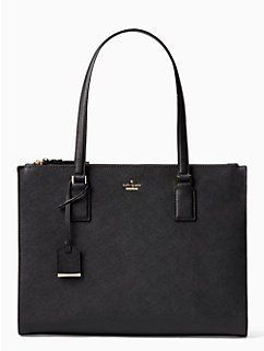 cameron street jensen by kate spade new york Boxy Bags, Kate Spade Cameron Street, Street New York, Black Leather Tote Bag, Black Leather Tote, Genuine Leather Handbag, Black Shoulder Bag, Genuine Leather Bags, Kate Spade Handbags