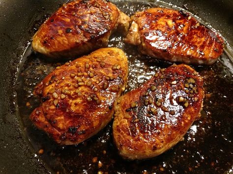 "Honey Orange Garlic Pork Chops" - Chowdown Lowdown Glazed Pork Chops Recipes, Honey Pork Chops, Healthy Pork Chops, Garlic Pork Chops, Pork Chop Recipes Grilled, Boneless Pork Loin Chops, Garlic Pork, Honey Garlic Pork Chops, Honey Pork