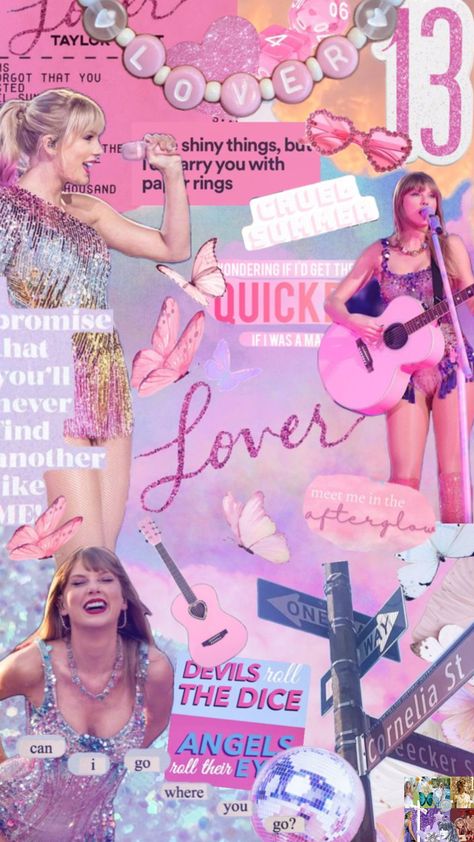 Lover Collage, Album Collage, Taylor Swift Book, Taylor Swift Images, Music Heart, Simple Collage, Taylor Swift Fan Club, Taylor Swift Birthday, Estilo Taylor Swift