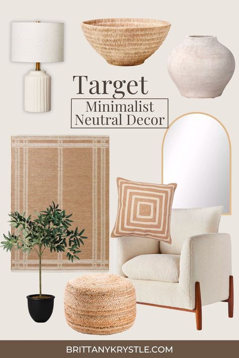 These are the best target home finds if you love chic & cozy minimalist neutral decor. Includes the best new affordable home decor releases from Threshold, Studio McGee, Hearth & Hand for your living room: decorative bowls, vases, trays, accent boucle arm chairs, faux plants and greenery, table lamps, throw blankets & pillows, rugs, ottomans, mirrors & more! Spring 2024 home decor Neutral Mantle Decor, Office Ideas Decor, Threshold Studio Mcgee, Modern Shelf Decor, Modern Bedroom Wardrobe Ideas, Neutral Living Room Decor, Modern Bedroom Wardrobe, Bedroom Wardrobe Ideas, Coffee Table Decor Tray