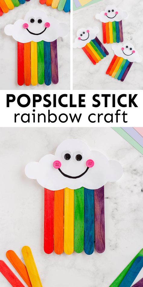 Bible Rainbow Craft, 3d Rainbow Craft, How To Make A Rainbow, Craft For 3 Year Kid, Rainbow Kids Craft, Craft For Classroom Decoration, Easy Activity For Kids, Easy Crafts For Kids To Make At Home, Decorated Classrooms