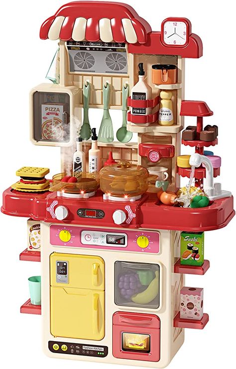 Amazon.com: Deejoy Kitchen Playset,48Pcs Play Kitchen Set for Boys and Girls, Kitchen Toys with Realistic Lights&Sounds, Simulation of Spray and Play Sink, Pretend Play Food Toys with Toddler : Toys & Games Kitchen Playset, Toddler Play Kitchen Target, Play Kitchen Walmart, Baby Play Kitchen Target, Kitchen Playsets, Play Doh Kitchen, Medium Kitchen, Toy Kitchen Set Walmart, Kids Pretend Play Toys