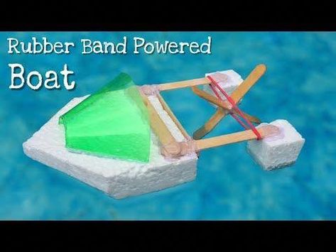 How to Make a Rubber Band Powered Boat - Simple Elastic Band Paddle Boat - YouTube #howtobuildaboat Boat Diy, How To Build Abs, Simple Boat, Boat Crafts, Make A Boat, Build Your Own Boat, Toy Boat, Boat Kits, Paddle Boat