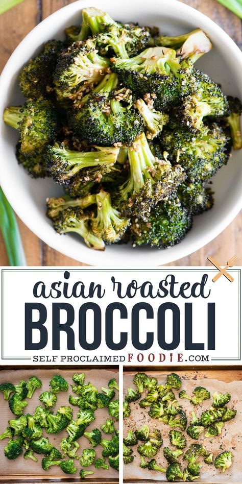 Broccoli Roasted, Asian Broccoli, Broccoli Side Dish, Roasted Broccoli Recipe, Asian Side Dishes, Healthy Side Dish, Asian Vegetables, Broccoli Recipe, Diner Recept