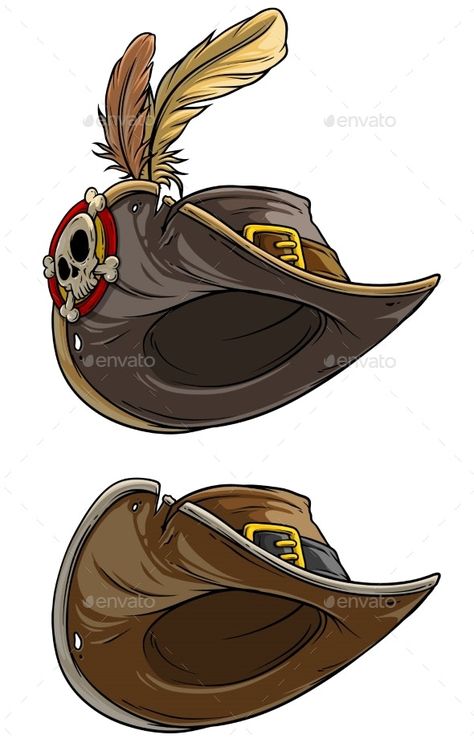 Pirate Hat Drawing Reference, Pirate Hat Tattoo, Pirate Hat Drawing, Drunk Character, Pirate Concept, Pirate Drawing, Blender Character, Pirates Hat, Concept Tattoo