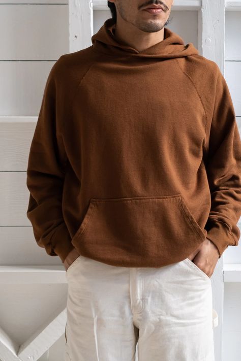 Reliquary House Line | THE MENS HOODED SWEATSHIRT IN BROWN – RELIQUARY Brown Sweatshirt Outfit Men, Brown Hoodie Outfit Men, Brown Sweatshirt Outfit, Brown Clothes Aesthetic, Brown Hoodie Outfit, Sweatshirt Outfit Men, Hoodie Outfit Men, Tan Hoodie, Brown Crewneck