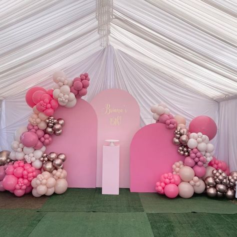 Pink Arch Backdrop, Barbie Theme Backdrop, Arch Backdrop With Balloons, Barbie Birthday Backdrop, Pink Backdrop Birthday, Pink Balloon Backdrop, Pink Party Backdrop, Pink Birthday Backdrop, Barbie Backdrop