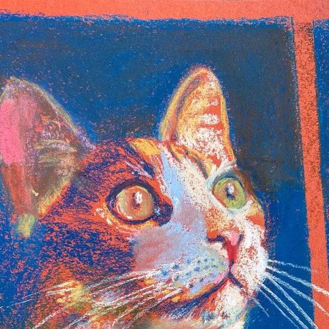 Gambrell on Instagram: "‘Anticipation’ soft pastels on sanguine red heavy weight paper at size A3 (29x42cm) - Available in my ‘studio store’ link in bio . . #cat #colour #catsofinstagram #artist #drawing #artwork #sketch #petportrait #pet #course #kunst #dibujo #illustration" Pastel Cat Drawing, Derpy Cats, Pastel Cat, Pencil Artwork, Colored Pencil Artwork, Chalk Pastel, Chalk Pastels, April 6, Artist Drawing