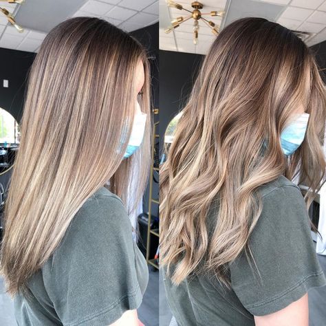 Bronde Balayage Straight, Mushroom Bronde, Balayage Extensions, Balayage Straight, Balayage Straight Hair, Curled Hair, Bronde Balayage, Bronde Hair, Curled Hairstyles