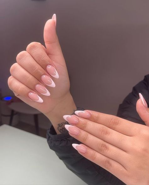 Almond Frenchies, Pink Frenchies, Available Appointments, Almond Nails Pink, Acrylic Nails Almond Shape, Bad Nails, Natural Nails Manicure, Long Almond Nails, Long Nail Designs