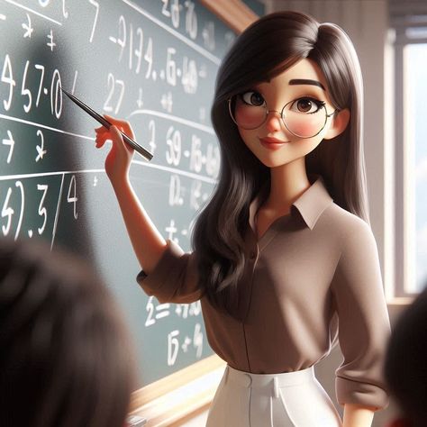 Teacher Cartoon Character, Animated Teacher, Teachers Illustration, Instagram Reels Video, Massage Logo, Potrait Painting, Teacher Cartoon, Student Cartoon