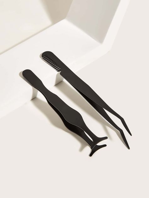 2PCS stainless steel Eyelash TweezersI discovered amazing products on SHEIN.com, come check them out! Lengthen Eyelashes, Individual Lash Extensions, Eyebrow Grooming, Eyebrow Razor, Computer Basic, Eyelash Tools, Eyelash Tweezer, Fake Piercing, Body Hair Removal