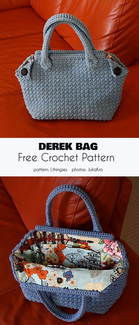 Derek Bag Free Crochet Pattern | Your Crochet | Bloglovin’ Crochet Diaper Bag, Bag Free Crochet Pattern, Crochet Beach Bags, Free Crochet Bag, Crochet Backpack, Crochet Bag Pattern Free, Bag Pattern Free, Crochet Handbags Patterns, Your Crochet