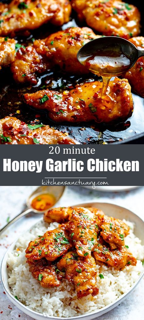 Health Dinner, Honey Garlic Chicken, Health Dinner Recipes, Chicken Dishes Recipes, Idee Pasto Sano, Honey Garlic, Garlic Chicken, Healthy Chicken Recipes, Chicken Dinner Recipes