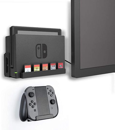 Wall Mount for Switch+Controller Mount Nintendo Switch Setup Ideas, Nintendo Switch Zelda, Nintendo Switch Controller, Nintendo Switch Animal Crossing, Support Wall, Game Storage, Nintendo Switch Accessories, Nintendo Switch Games, Video Wall