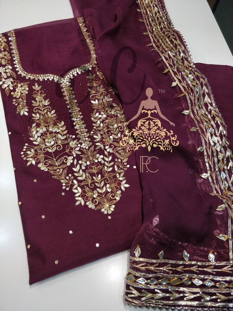 Fancy Dress Material, Gota Patti Suits, Patiala Salwar Kameez, Partywear Suits, Anarkali Churidar, Embroidered Salwar, Gota Patti Work, Kurti Embroidery, Trendy Outfits Indian