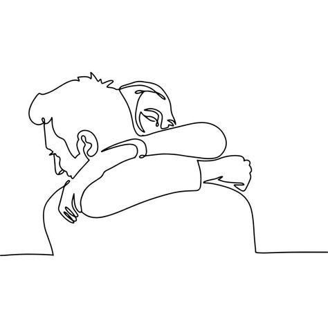 Couple in love hugging. Romantic cuddle. Continuous one line drawing vector illustration. Hug One Line Drawing, Love Hugging, Romantic Hug, Hugging Drawing, Hug Illustration, Man Hug, Drawing Couple Poses, Couple In Love, Drawing Vector