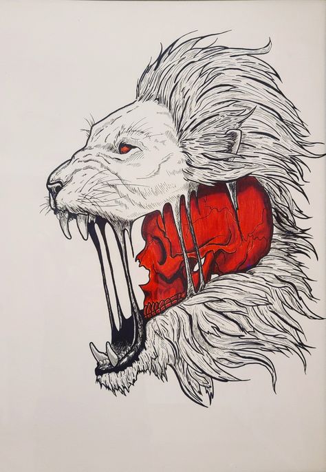 Lion Skull Art, Lion Skeleton Tattoo, Lion Skull Drawing, Lion Sketch Simple, Lion Skull Tattoo, Lions Art, English Poster, Lion Skull, Crows Drawing