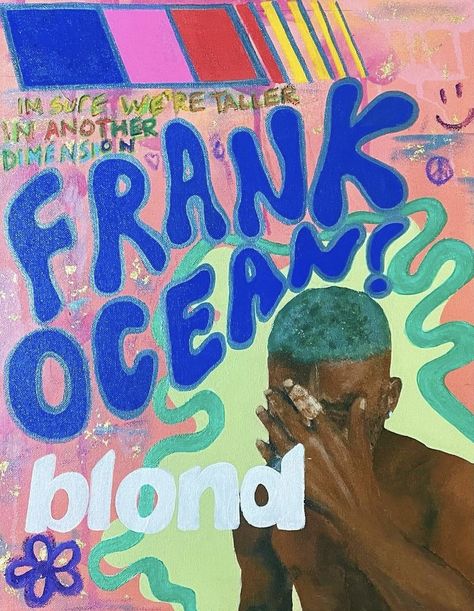 Cute Canvases To Paint, Frank Ocean Pop Art, Frank Ocean Inspired Art, Frank Ocean Art Painting, Frank Ocean Parking Spot, Frank Ocean Senior Parking Spot, Frank Ocean Painting Easy, Painting Ideas Album Covers, Frank Ocean Painting