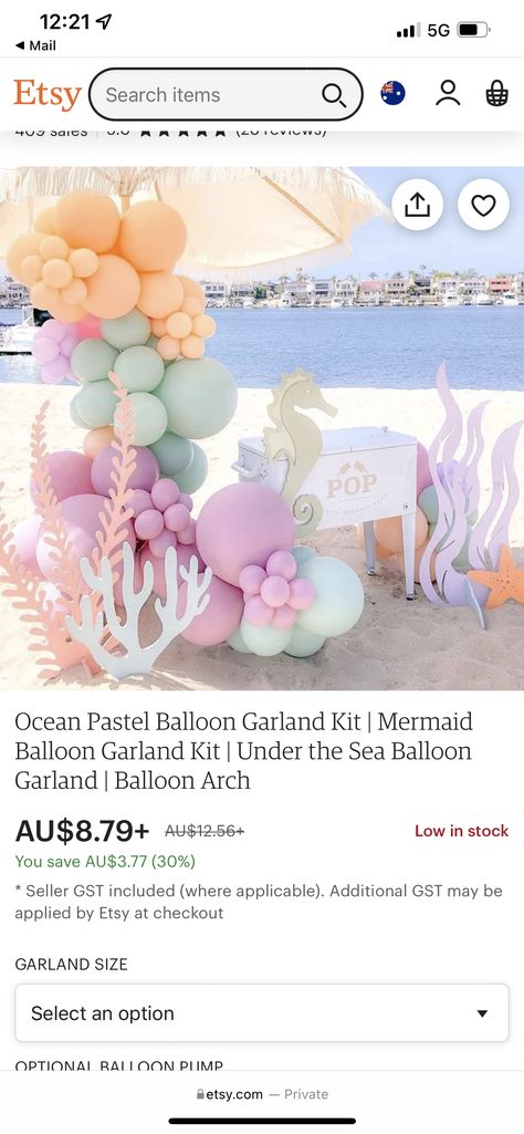 Ocean Gender Reveal, Under The Sea Baby Shower Ideas For Girl, Sea Gender Reveal, Mermaid Gender Reveal, Under The Sea Balloon Arch, Mermaid Baby Shower Ideas, Bday Activities, Mermaid Balloon Garland, Beach Gender Reveal