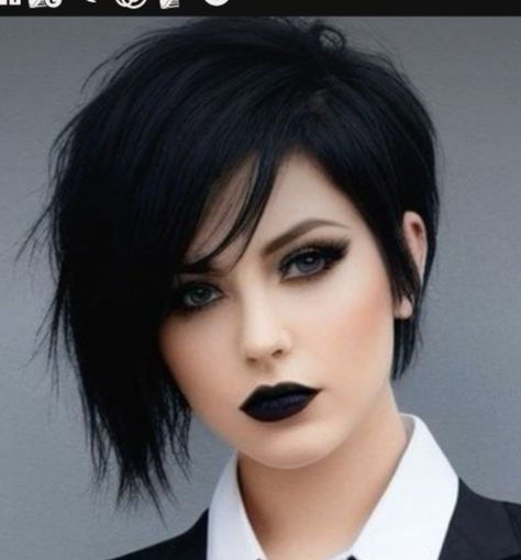 Short Rocker Hair Rock Chic, Emo Bob Haircut, Emo Pixie Haircut, Punk Haircuts For Women, Asymetrical Haircut Edgy, "bixie" Haircut 2024, Asymmetrical Pixie Edgy, Short Asymmetrical Bob, Short Hair Goth