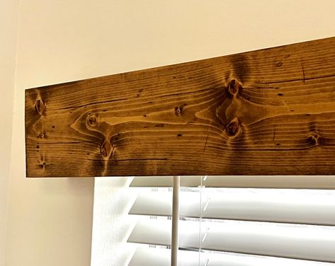 Rustic Farmhouse Wood Valance Cornice, Wood Window Valance, Wood Pelmet Box, Curtain Box - Etsy Valance Window Treatments Modern, Wooden Valances For Windows, Window Valance Ideas With Blinds, Wood Window Valance, Wood Valence, Wood Valances For Windows, Wooden Valance, Pelmet Box, Curtain Box