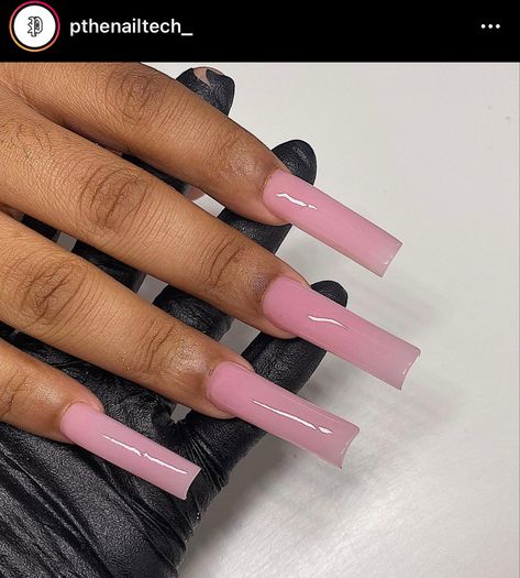 Pink Basic Nails Acrylic, Plain Pink Acrylic Nails, Pink Nails Medium Length, Long Square Acrylic Nails Pink, Plain Pink Nails, Aruba Nails, Butterfly Stomach, Solid Color Acrylic Nails, Plain Acrylic Nails