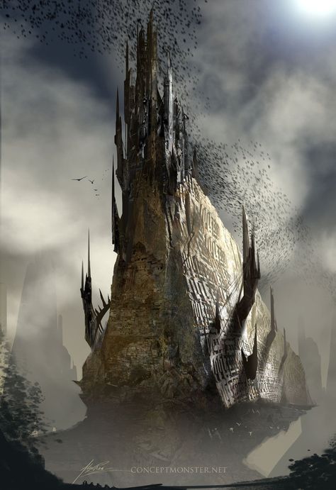 Obsidian Castle by AlexRuizArt on deviantART Obsidian Castle, Enchanted Mirror, Crazy Pics, Fantasy Scenery, Fantasy Settings, Location Inspiration, Fantasy Setting, Fantasy Places, Environment Art