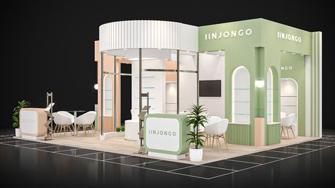 Beauty Booth Design, Exhibition Booth Design Ideas Creative, Booth Exhibition Design, Booth Design Exhibition, 3ds Max Design, Creative Booths, Beauty Exhibition, Interior Design Exhibition, Event Booth Design