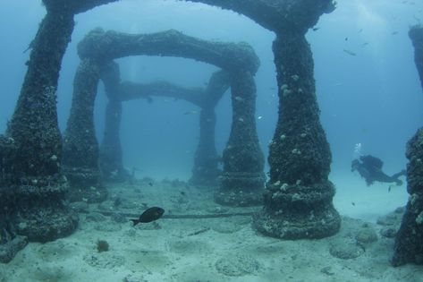 atlantis - Google Search Key Biscayne Florida, Underwater Ruins, City Of Atlantis, Underwater Sculpture, Lost City Of Atlantis, Sunken City, Underwater City, Key Biscayne, Lost City