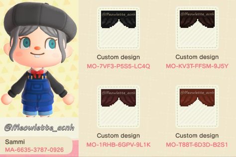 Animal Crossing Curtain Bangs, Animal Crossing Hair Codes, Acnh Hair, Acnh Avatar, Animal Crossing Hair, Acnh Motifs, Ac Codes, Clothes Codes, Painted Curtains