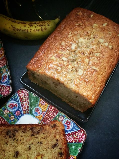 Eggless Loaf Cake Recipes, Banana Walnut Cake Recipe Moist, Banana Cake Recipe Eggless, Banana And Walnut Cake, Banana Walnut Cake Recipe, Eggless Banana Cake Recipe, Eggless Banana Cake, Eggless Banana Bread Recipe, Dry Cakes