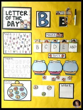 Letter of the day was designed to be a part of your daily morning meeting or carpet time for preschool and kindergarten leveled children. Letter of the day is a great introduction and/or review activity to learn about letters and letter awareness. Vpk Activities, Alphabet Activities For Preschool, Ece Activities, Focus Walls, Organized Teacher, Letter Of The Day, Language Classroom, Calendar Activities, Preschool Circle Time