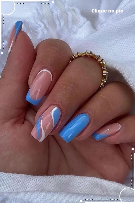 Holiday Acrylic Nails, Summer Gel Nails, Blue Acrylic Nails, Girly Acrylic Nails, Summery Nails, Summer Acrylic Nails, Pink Nail, Fall Nail Designs, Fancy Nails