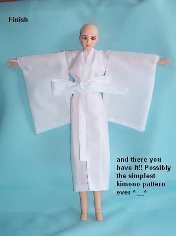 Simple doll kimono tutorial by Tenshi-blues Kimono Doll Pattern, Barbie Kimono Pattern, Bjd Clothes Pattern, Bjd Pattern, Kimono Tutorial, Simple Doll, Doll Kimono, Human Doll, Bjd Clothes