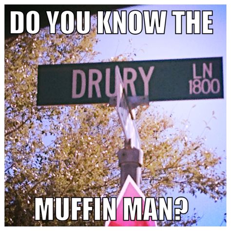 Do you know the muffin man? Who lives on Drury Lane? The Muffin Man, Do You Know The Muffin Man, Drury Lane, Muffin Man, Cheer Up, Funny Things, Did You Know, I Know, Muffins